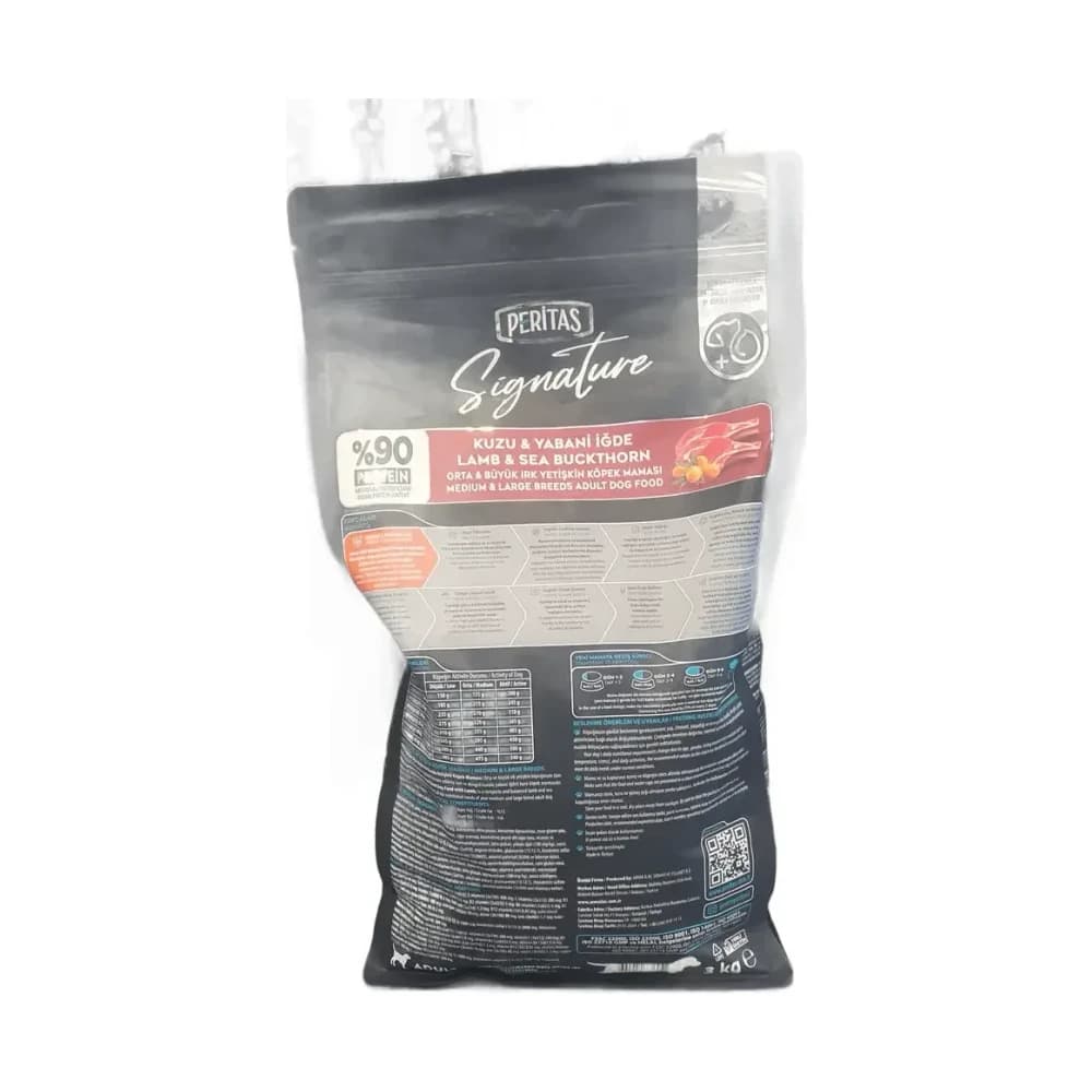 Peritas Signature Kuzu & Yabani İğde Orta & Büyük Irk Yetişkin Köpek Maması 3 kg - küçük görsel 2