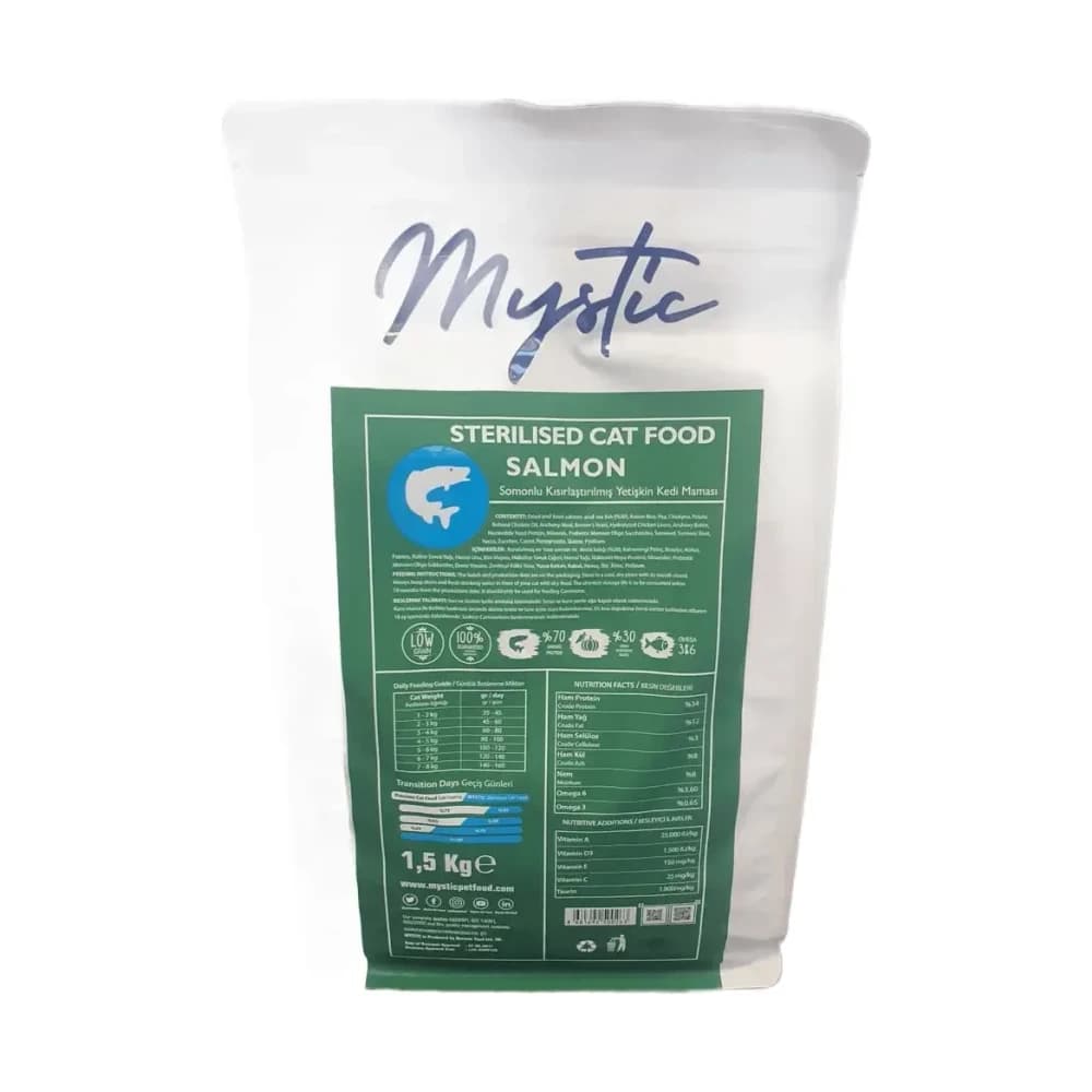 Mystic Somonlu Kısırlaştırılmış Yetişkin Kedi Maması 1,5 kg - küçük görsel 2