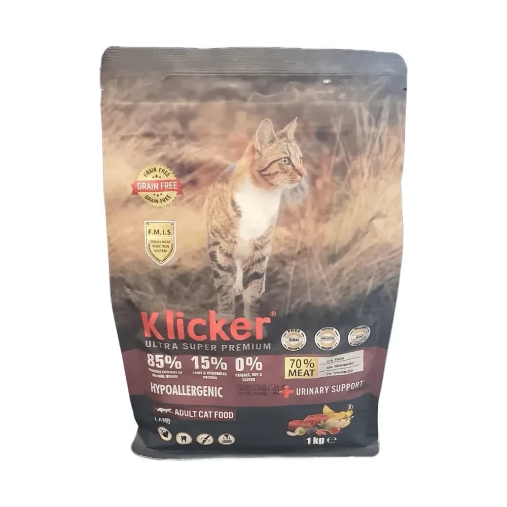 Klicker Yetişkin Kedi Maması Kuzulu Tahılsız 1 kg - küçük görsel 3