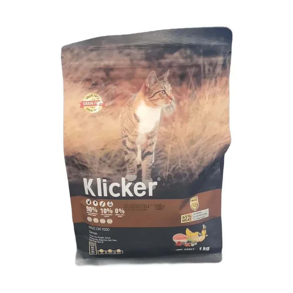 Klicker Yetişkin Kedi Maması Somonlu Tahılsız 1 kg - küçük görsel 2