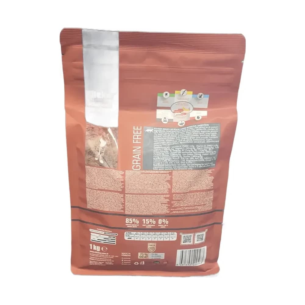 Klicker Yetişkin Kedi Maması Kuzulu Tahılsız 1 kg - küçük görsel 4
