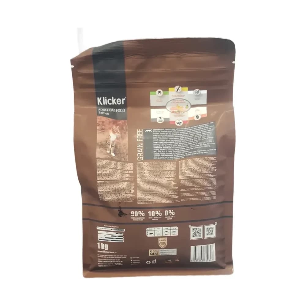 Klicker Yetişkin Kedi Maması Somonlu Tahılsız 1 kg - küçük görsel 4