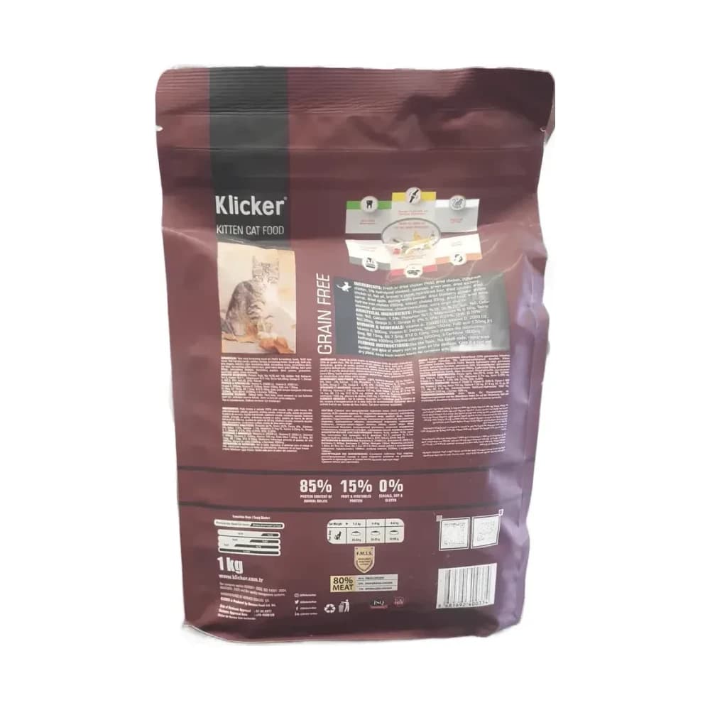 Klicker Yavru Kedi Maması Tavuklu Tahılsız 1 kg - küçük görsel 4