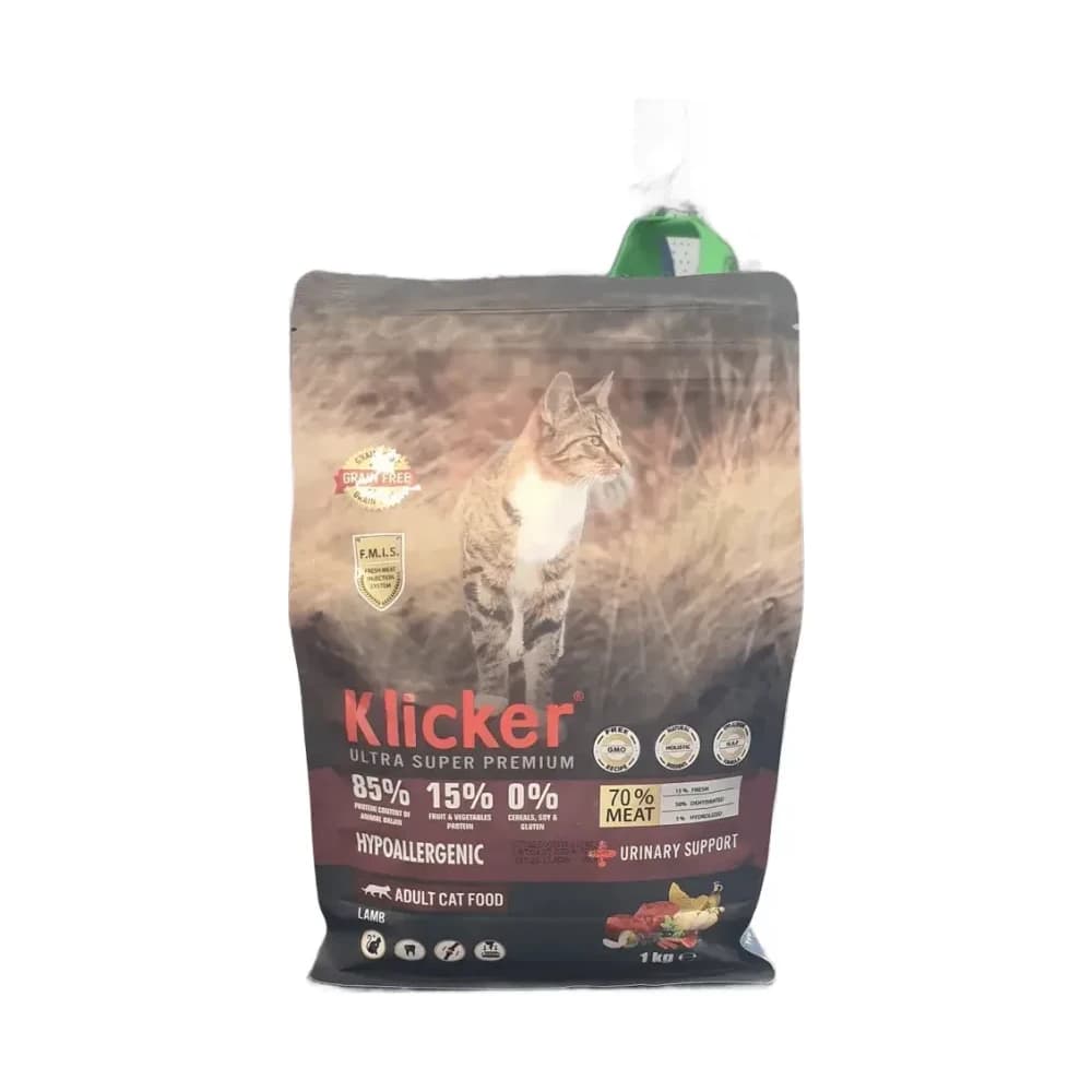 Klicker Yetişkin Kedi Maması Kuzulu Tahılsız 1 kg - küçük görsel 6