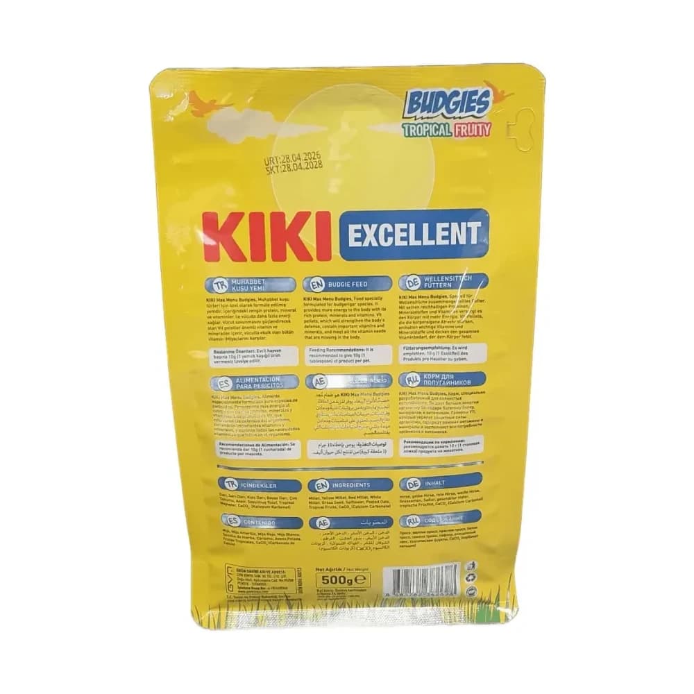 Kiki Excellent Max Menu Muhabbet Kuşu Tropikal Meyveli Yemi 500 g - küçük görsel 2
