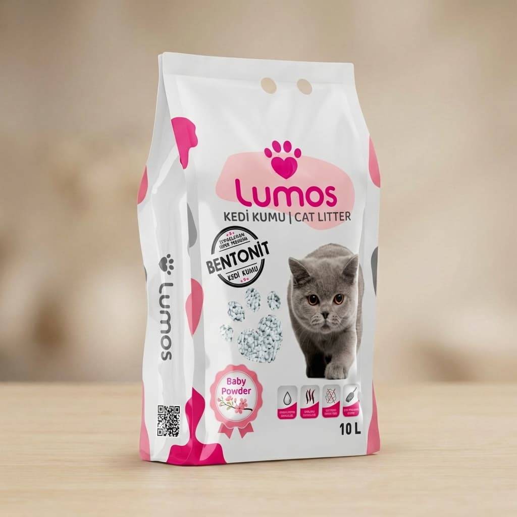 Lumos Bebek Pudrası Kokulu Bentonit Kedi Kumu 10 L