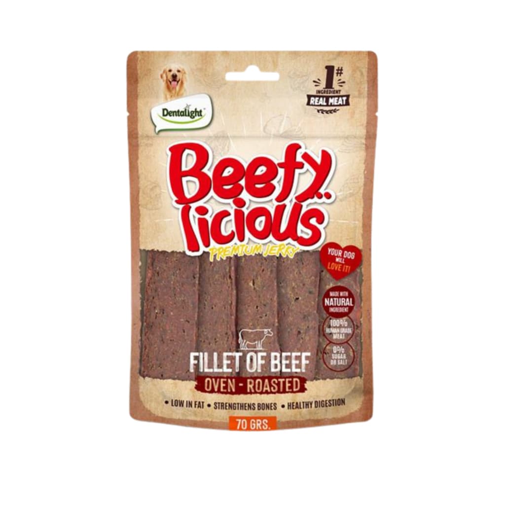 Dentalight Beefy Licious Kurutulmuş Sığırlı Fileto Köpek Ödül Maması 70gr