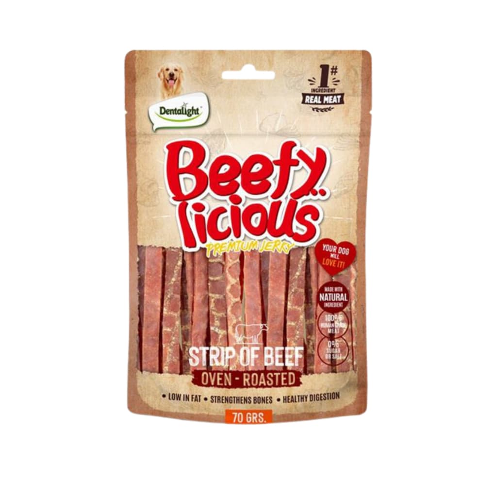 Dentalight Beefy Licious Kurutulmuş Sığırlı Şerit Köpek Maması 70gr